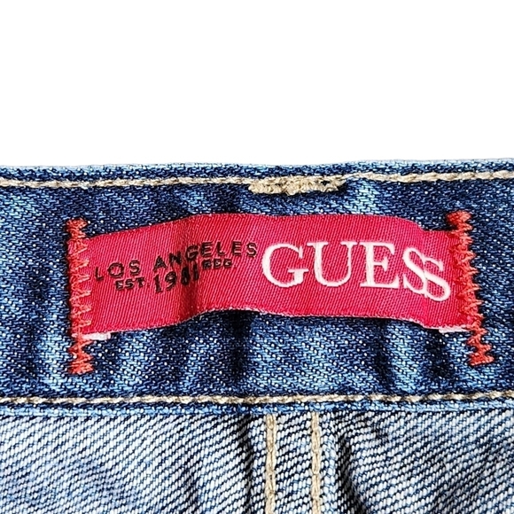 Guess  ultra slim McCrae Fit mid rise straight leg blue denim Jean pants - Picture 4 of 10